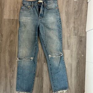 Distressed Blue Denim Jeans